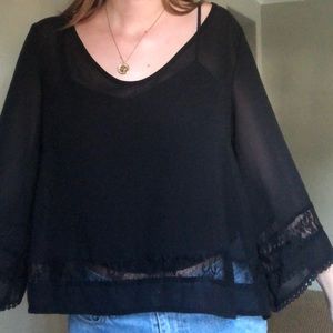 black sheer top